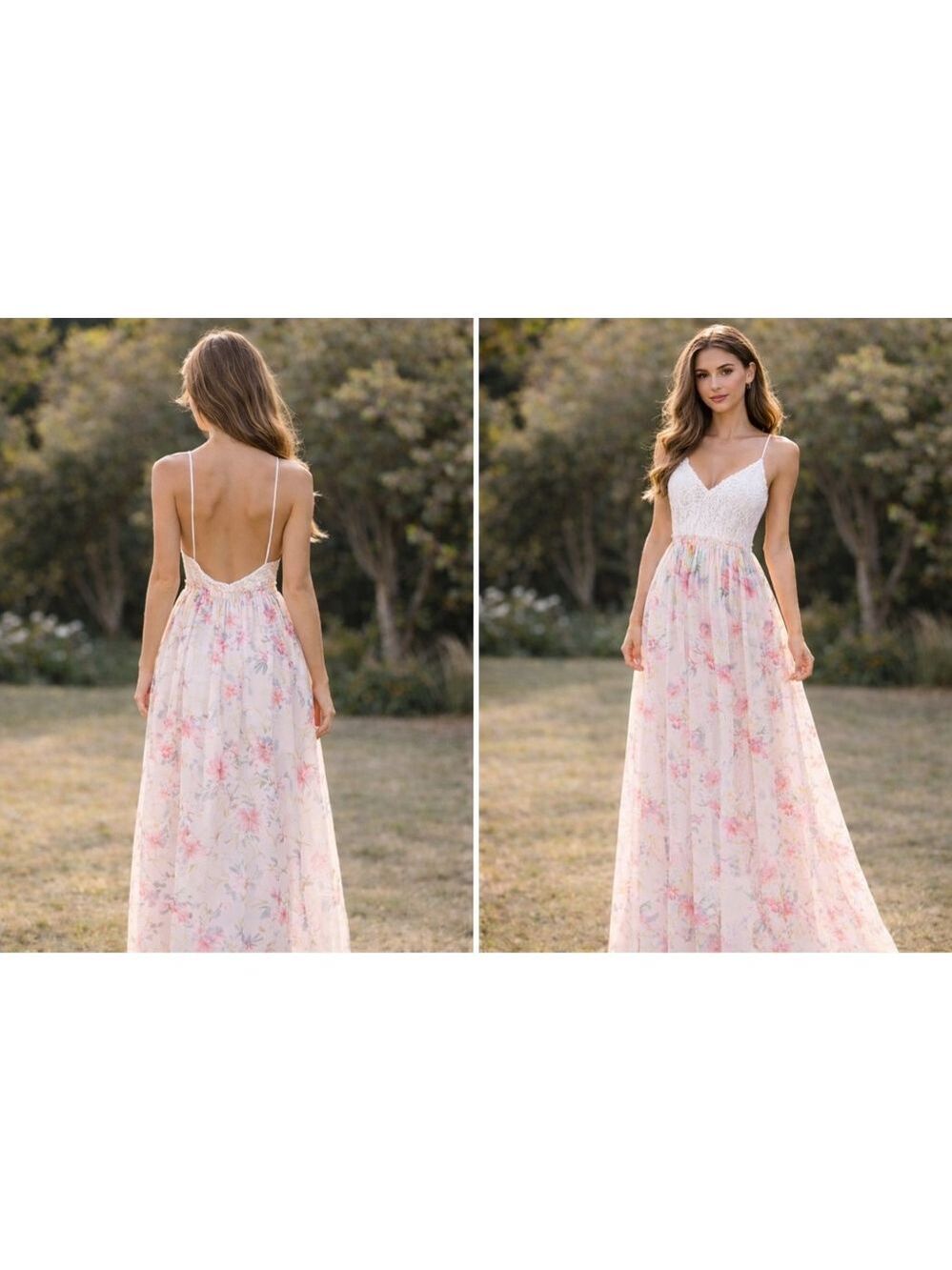 Nylon Apparel Floral Backless Maxi Dress – Size L